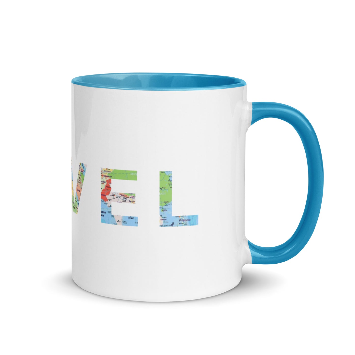 "Travel" Mug with Blue Color Inside