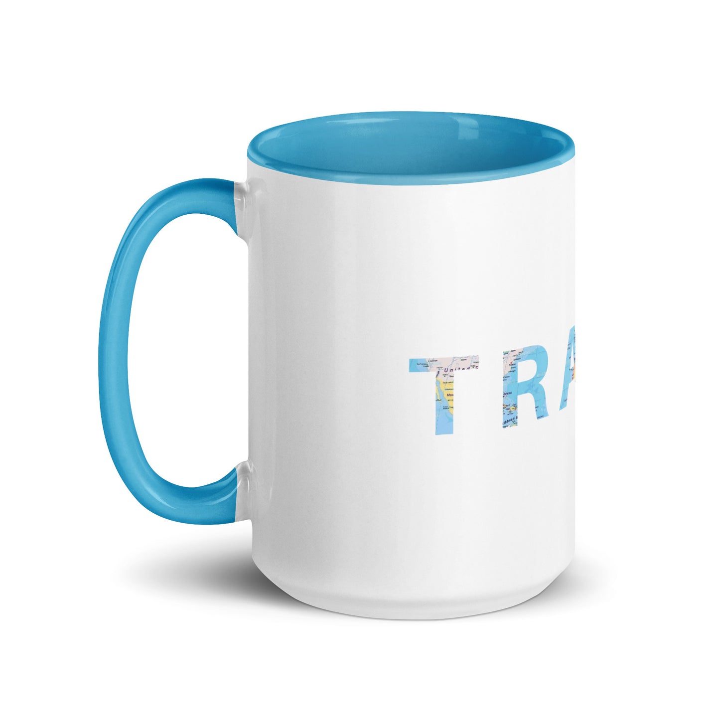 "Travel" Mug with Blue Color Inside