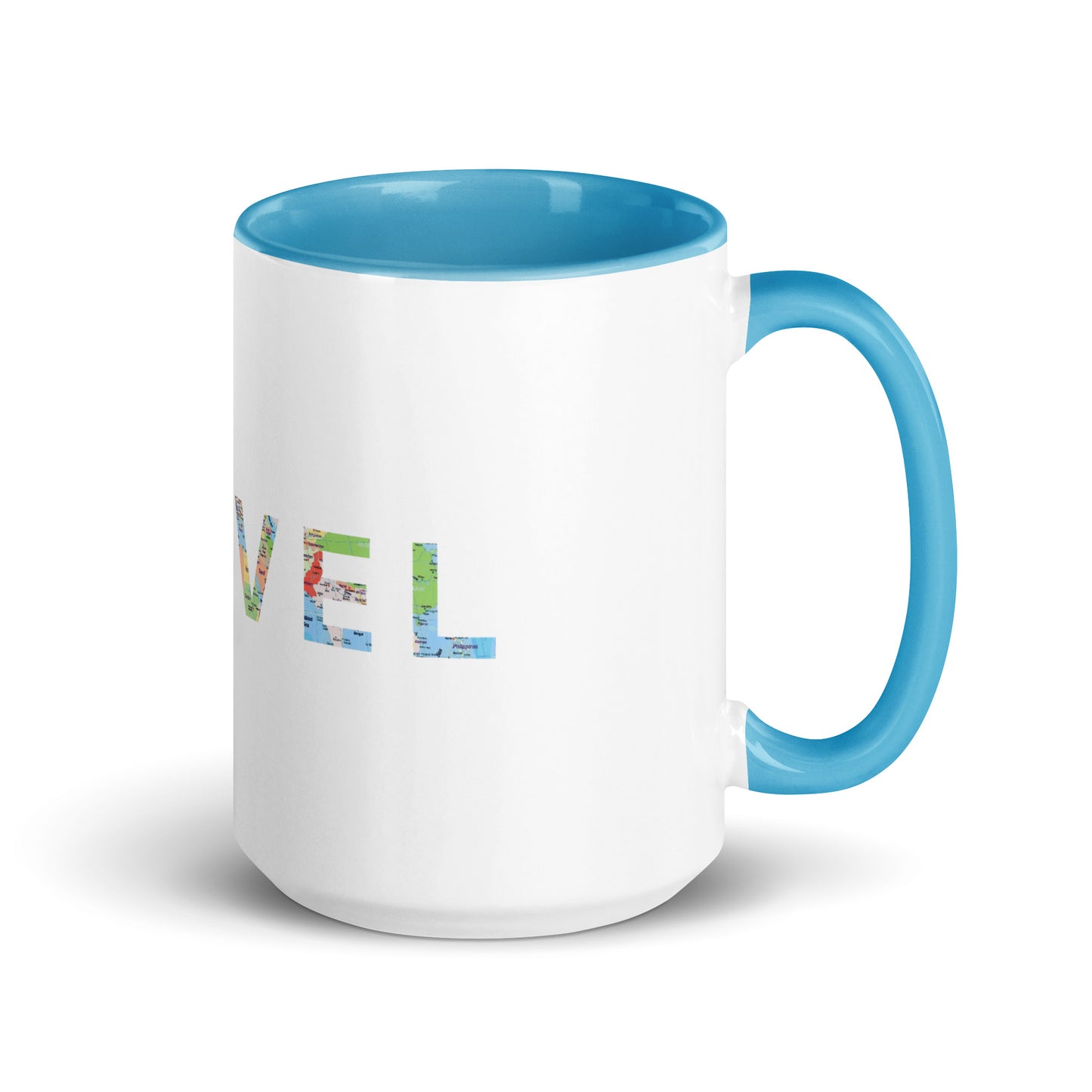 "Travel" Mug with Blue Color Inside